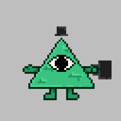 Versão pixel art do protagonista de "Mr. Illuminati Goes to Work" (disponível na minha itch.io) para futuro remake.